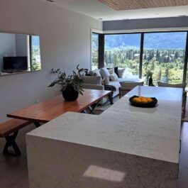 KB Interior Design Work: Project showing styled living room and kitchen details in Pemberton, BC