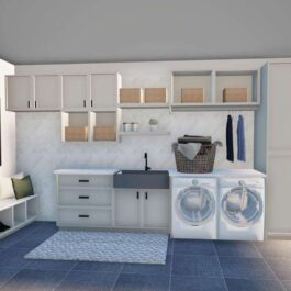 KB Interior Design Work: 3D interior design visualization showing residential living space with furniture and finishes