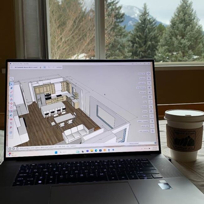 KB Interior Design Work: Detailed interior design rendering created in SketchUp and Twinmotion for home renovation planning
